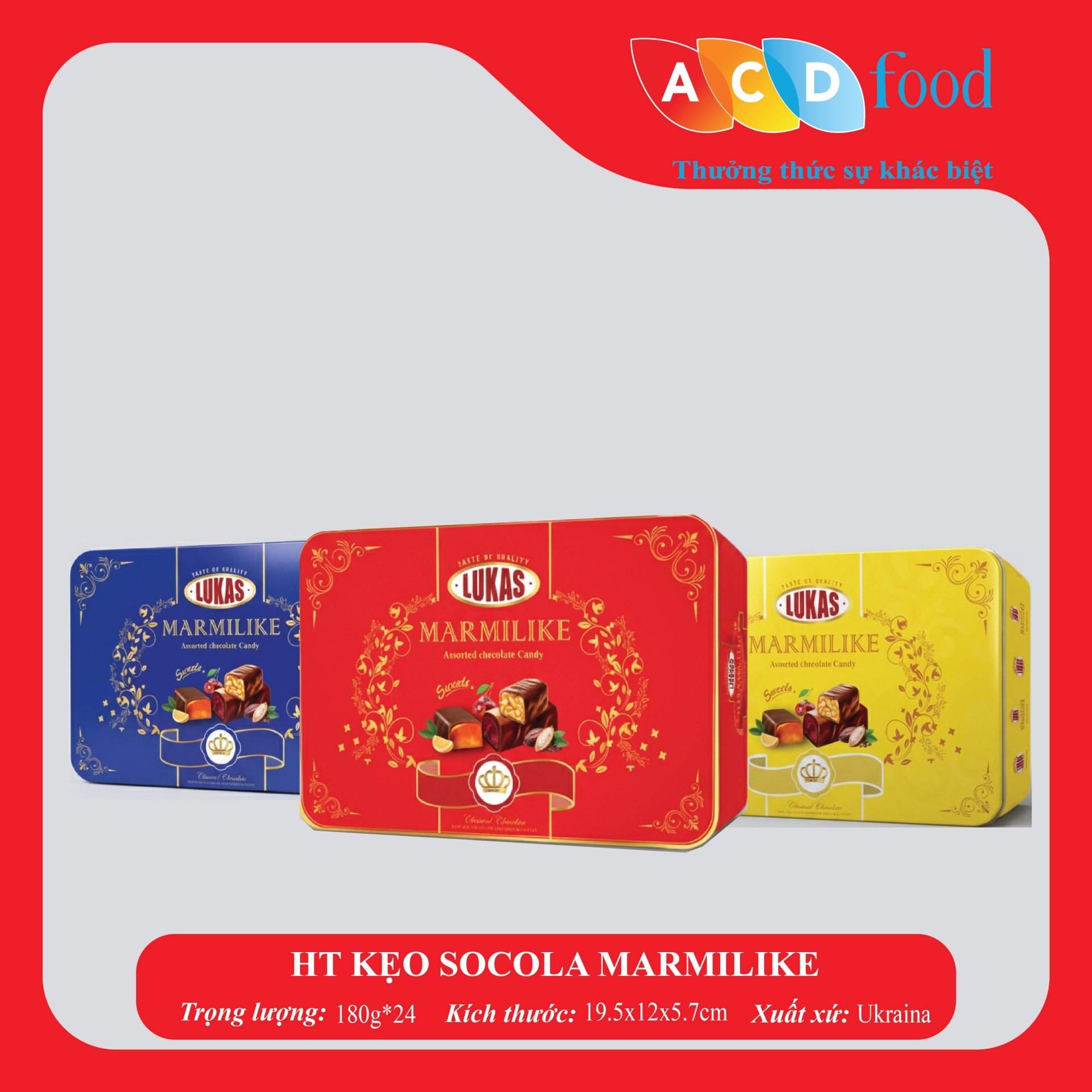 HỘP THIẾC KẸO SOCOLA MARMILIKE